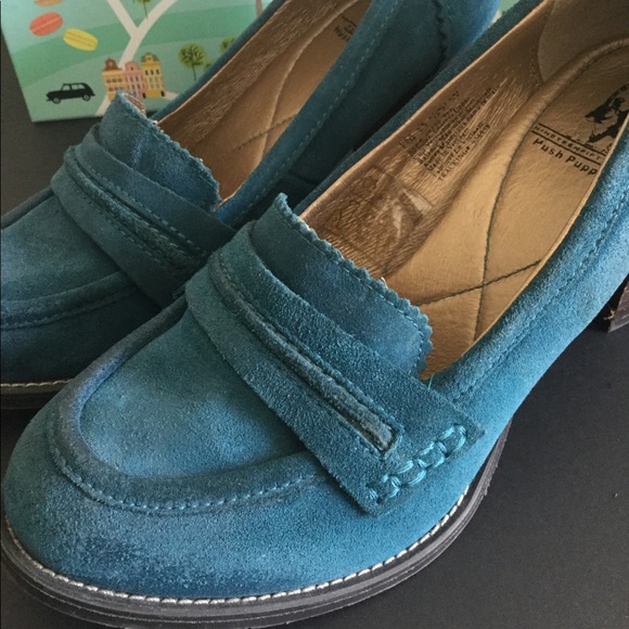 Retro heel Blue Suede Shoes! Hush Puppies - Picture 3 of 6